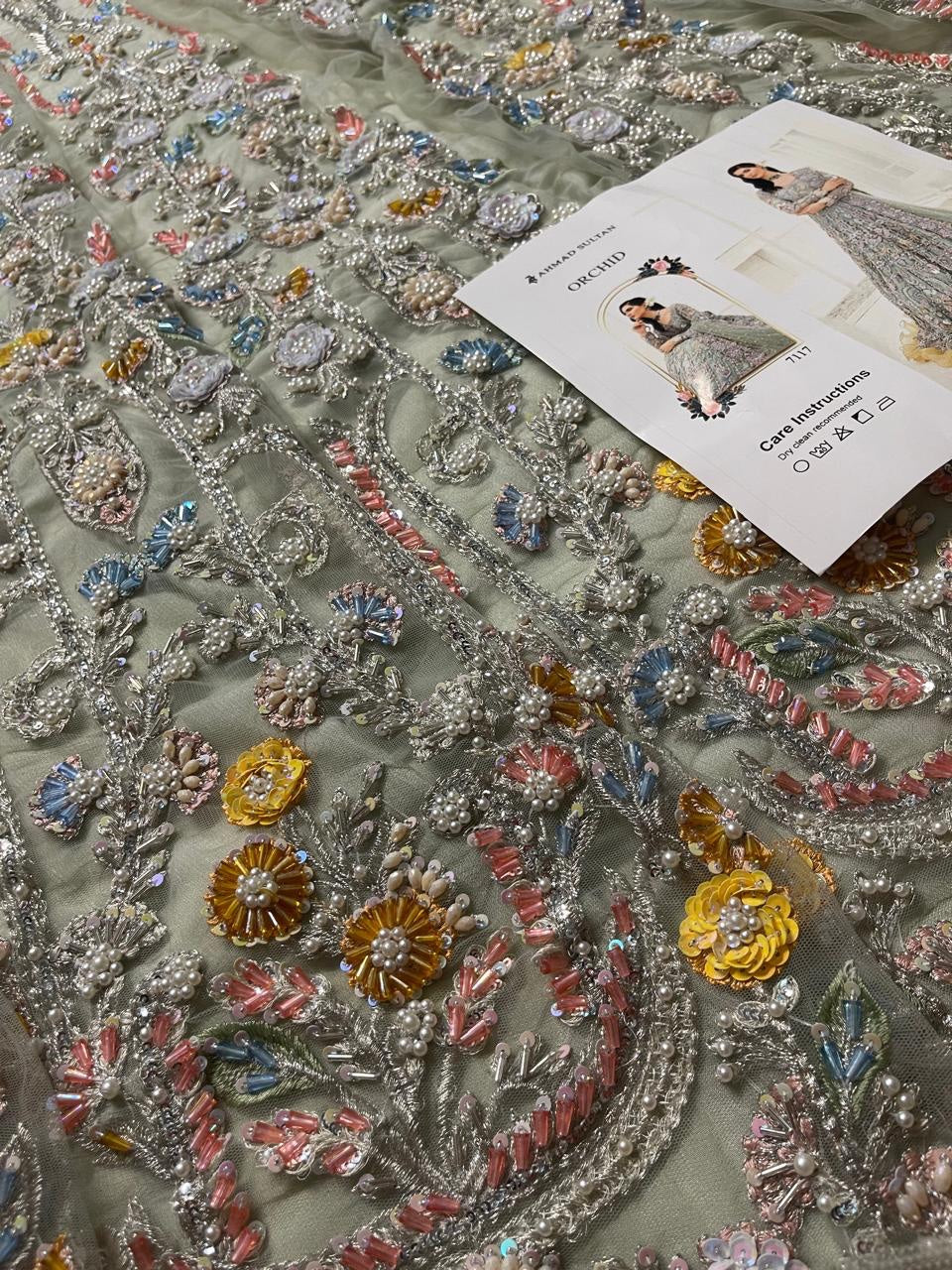 Ahmad Sultan Orchid style embroidery detail 2