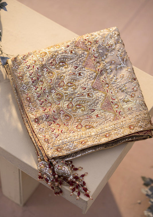 Aik Atelier WDA25 reference — gold tissue embroidered shawl, view 2 | Mairaz