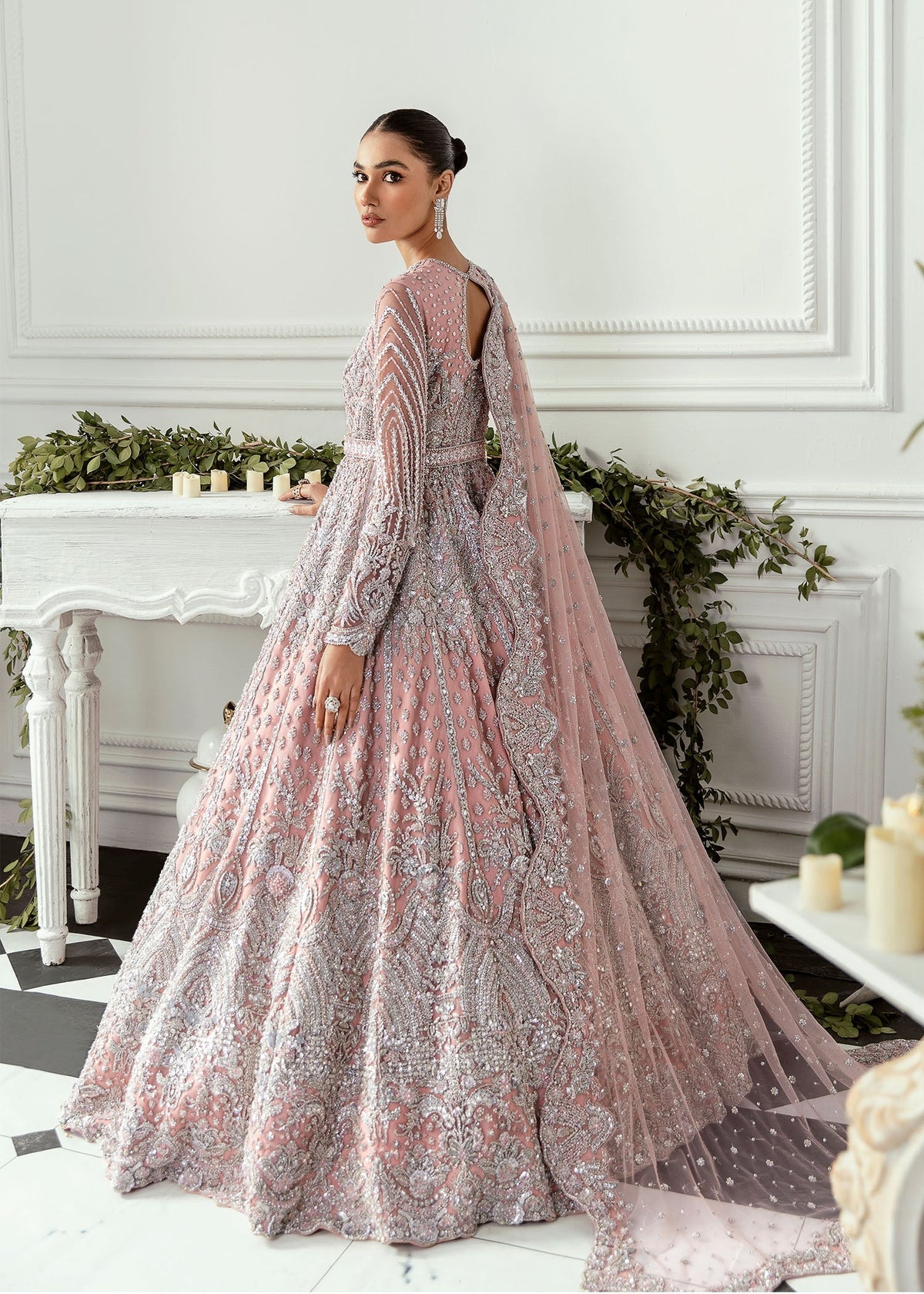 Akbar Aslam Hyacinth Pink bridal maxi alternate view