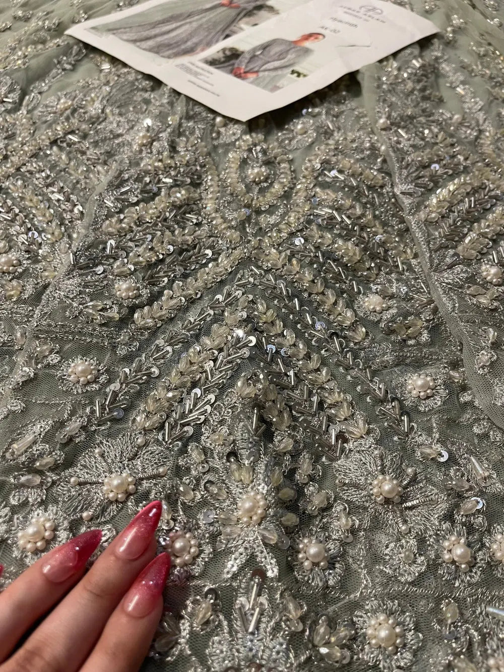 Akbar Aslam – Hyacinth AK-02 Style, front panel embroidery detail