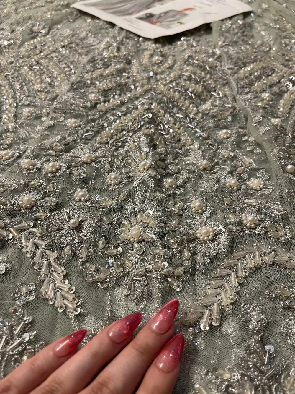Akbar Aslam – Hyacinth AK-02 Style, sequin and thread work close-up