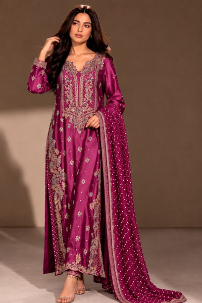 Sehrish Nadeem AM-23 style magenta embroidered formal – product view 1