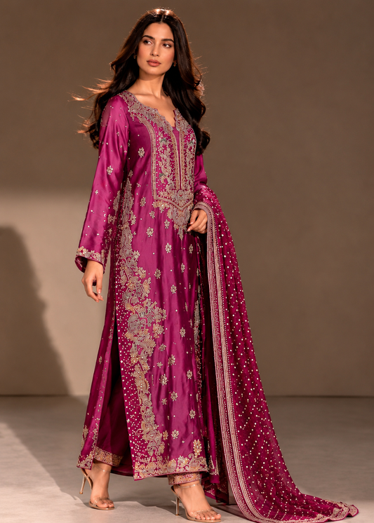 Sehrish Nadeem AM-23 style magenta embroidered formal – product view 2