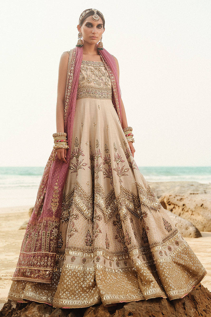 MNR Armala Style — Mairaz White & Gold Long Frock