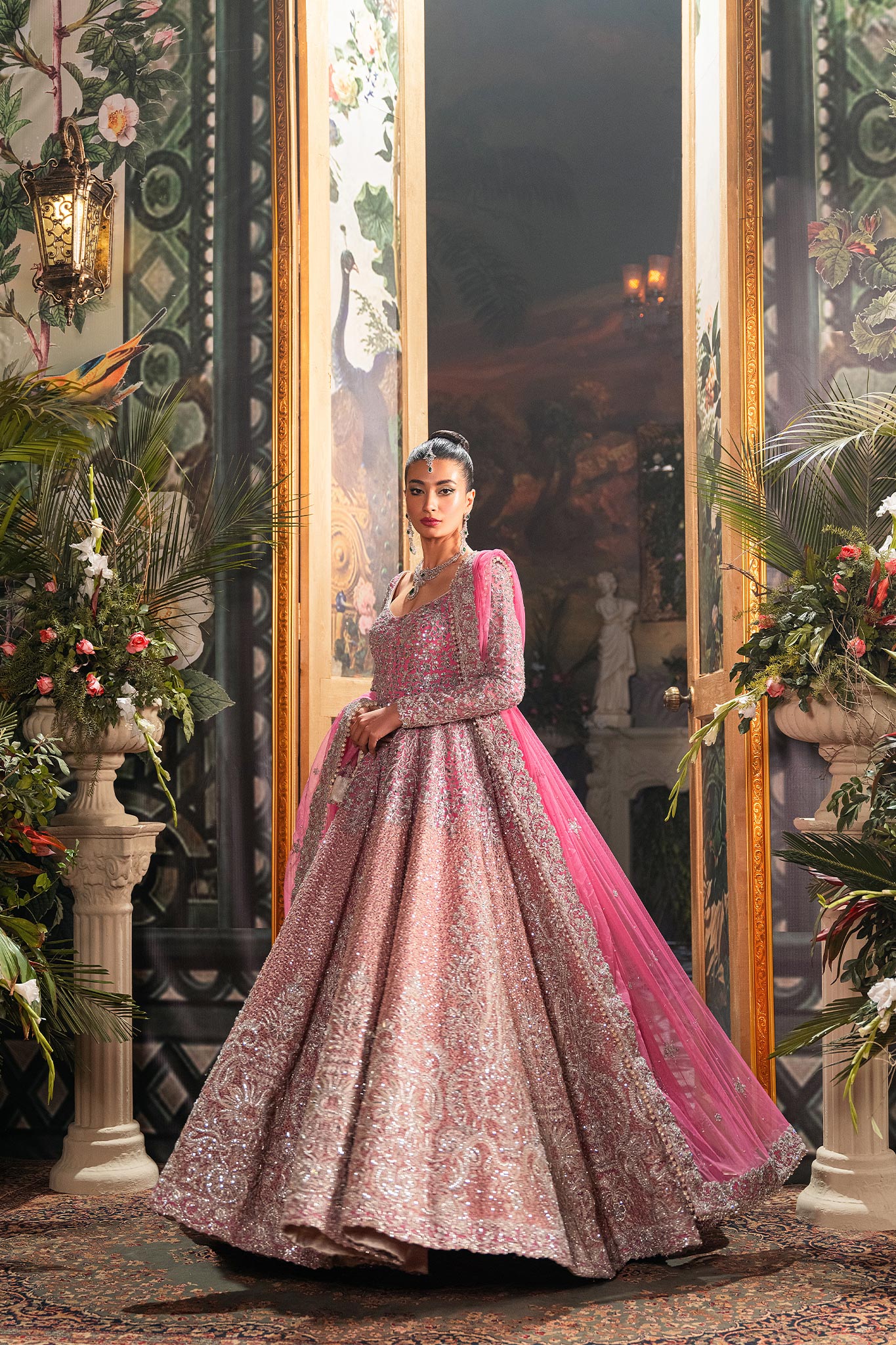 Fahad Hussayn Bagaai Style — Mairaz Pink Formal Ensemble