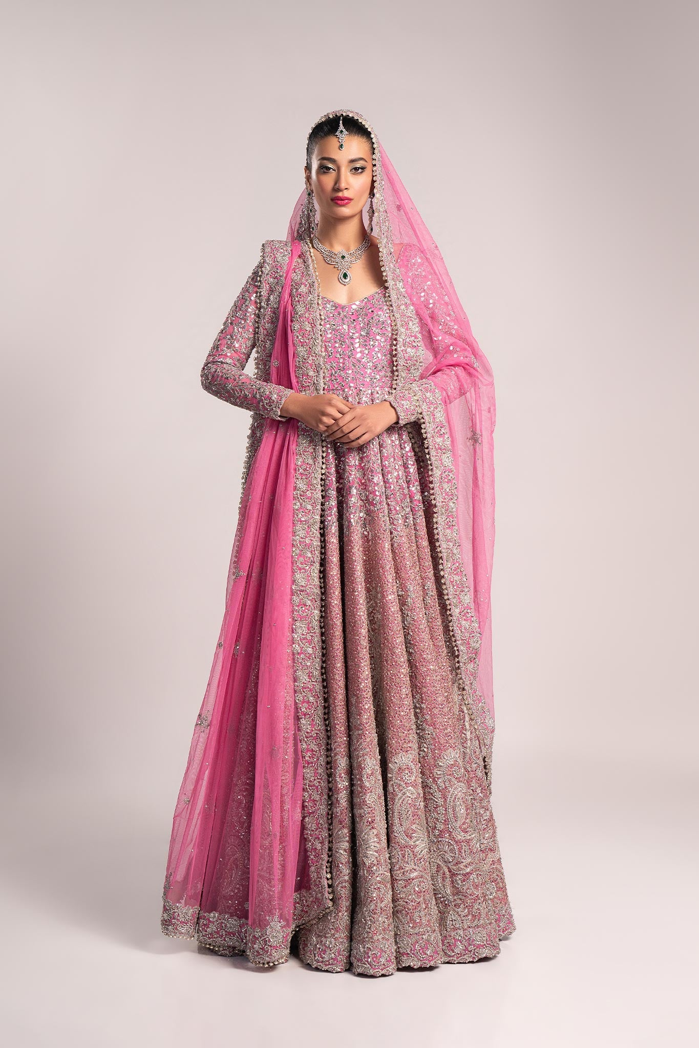 Fahad Hussayn Bagaai Style — Mairaz Pink Formal Ensemble