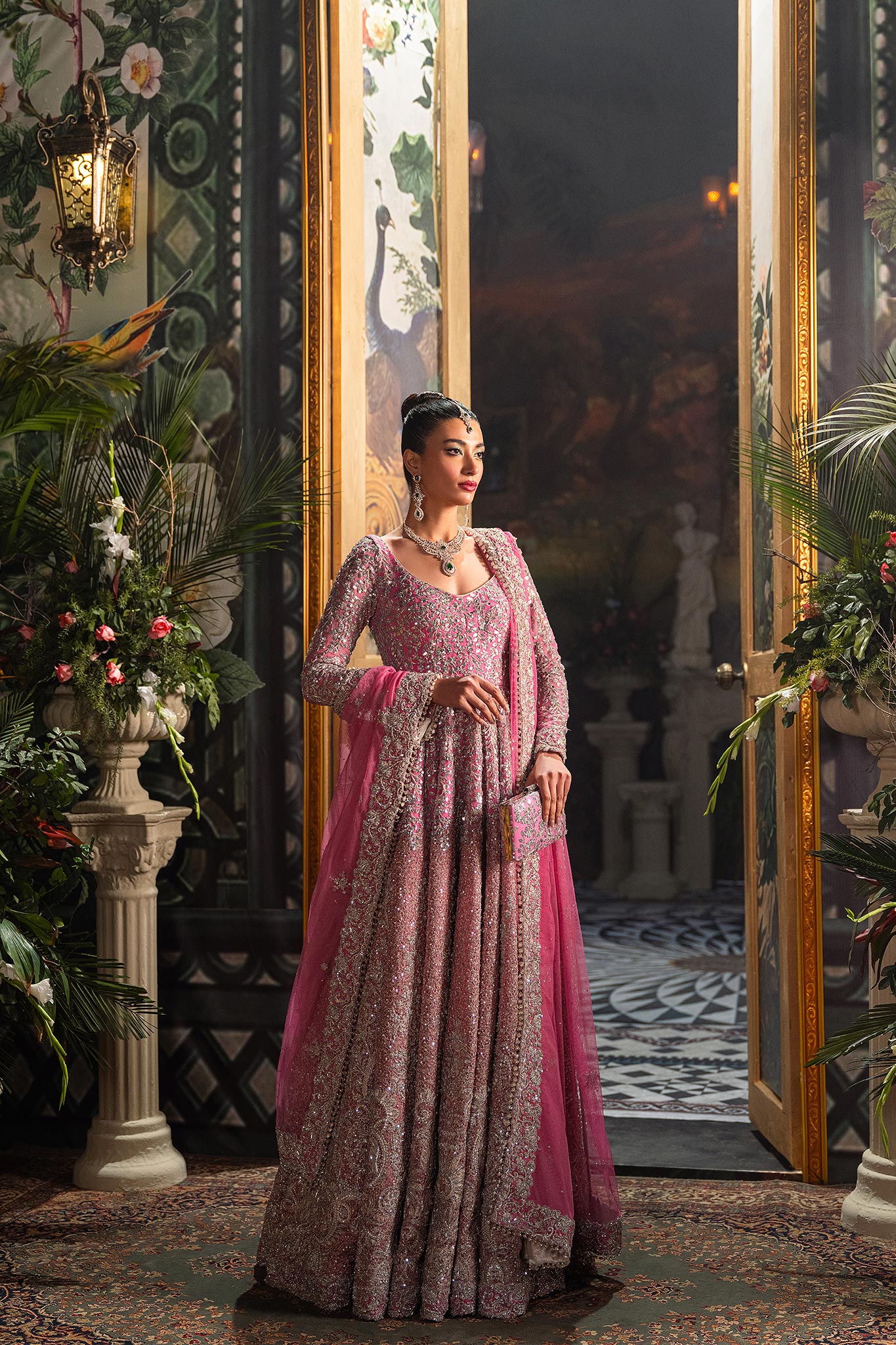 Fahad Hussayn Bagaai Style — Mairaz Pink Formal Ensemble