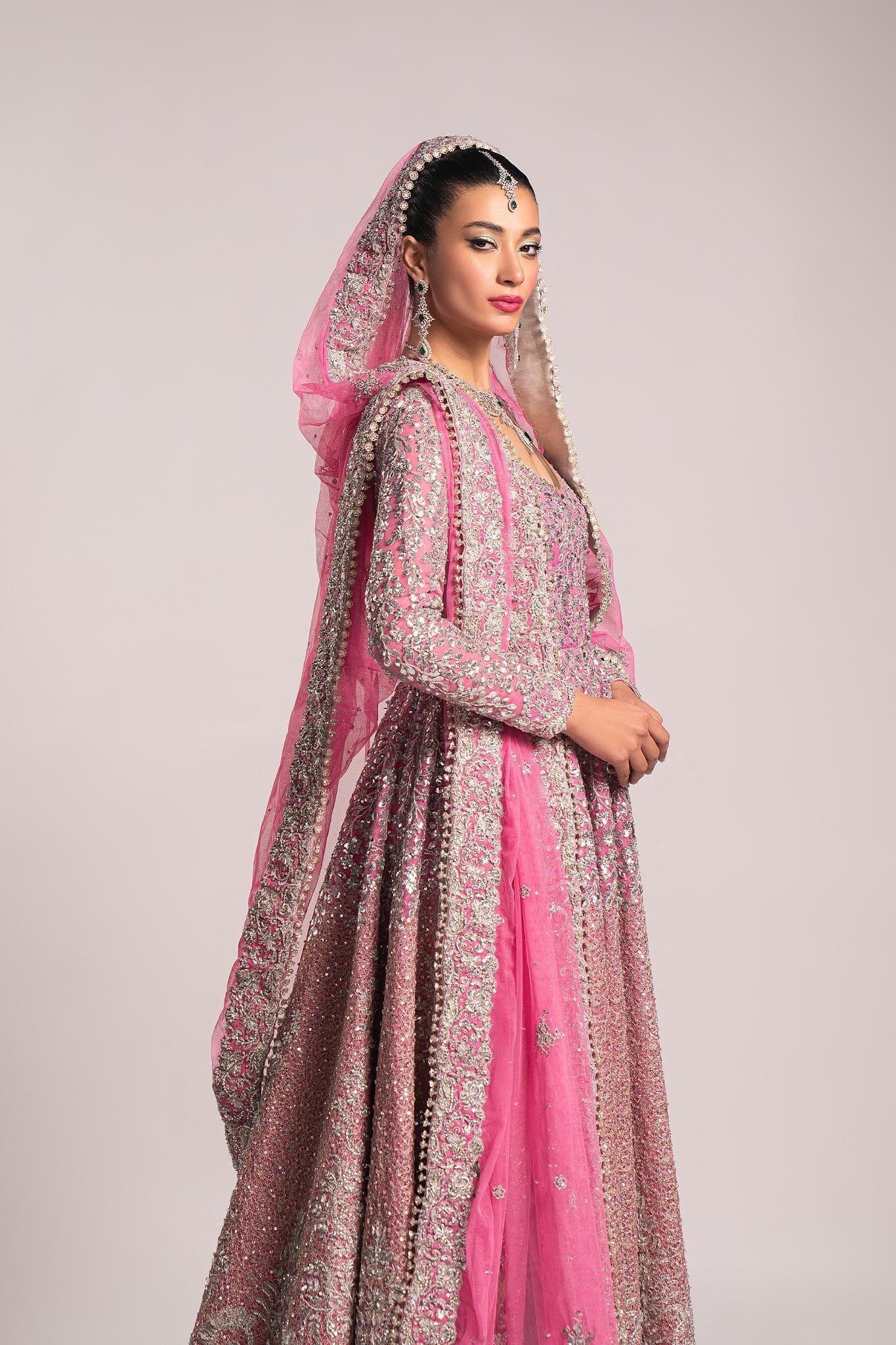 Fahad Hussayn Bagaai Style — Mairaz Pink Formal Ensemble