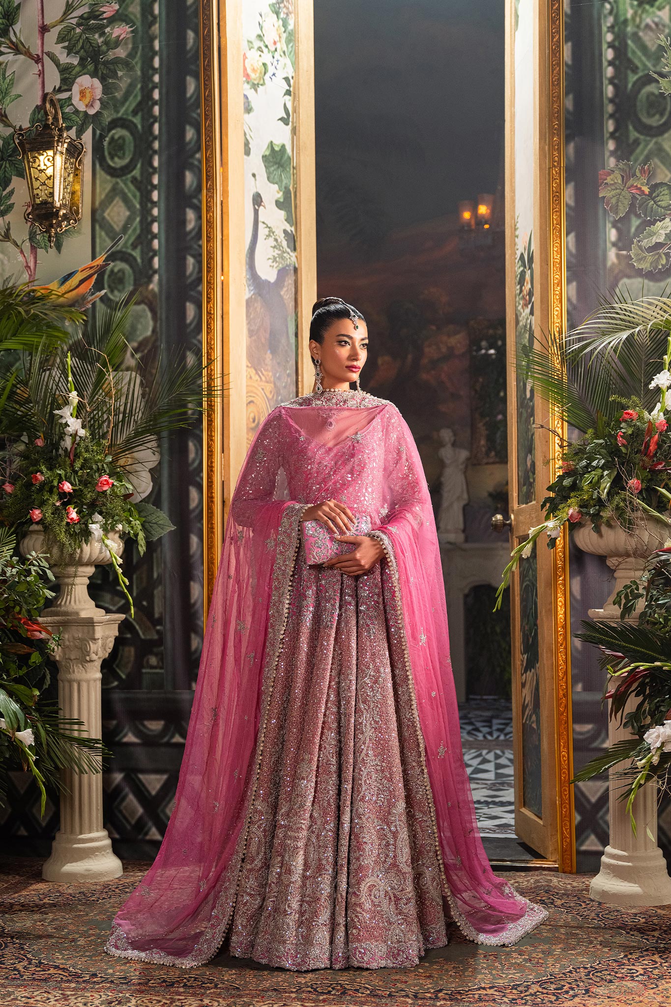 Fahad Hussayn Bagaai Style — Mairaz Pink Formal Ensemble