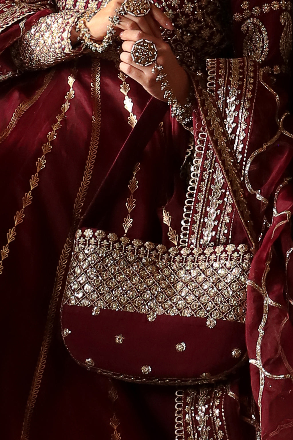 Afrozeh Muskan Style — Mairaz Magenta Three-Piece Suit