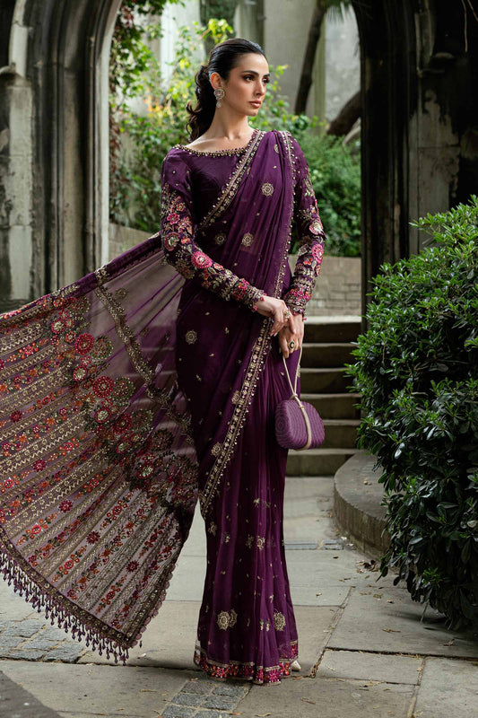 Maria B WF-09-01-Purple Style — Mairaz Plum Saree