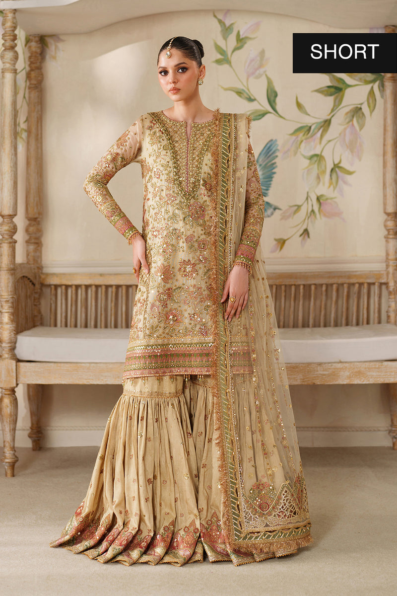 Baroque CH14-02 Style beige embroidered net formal dress