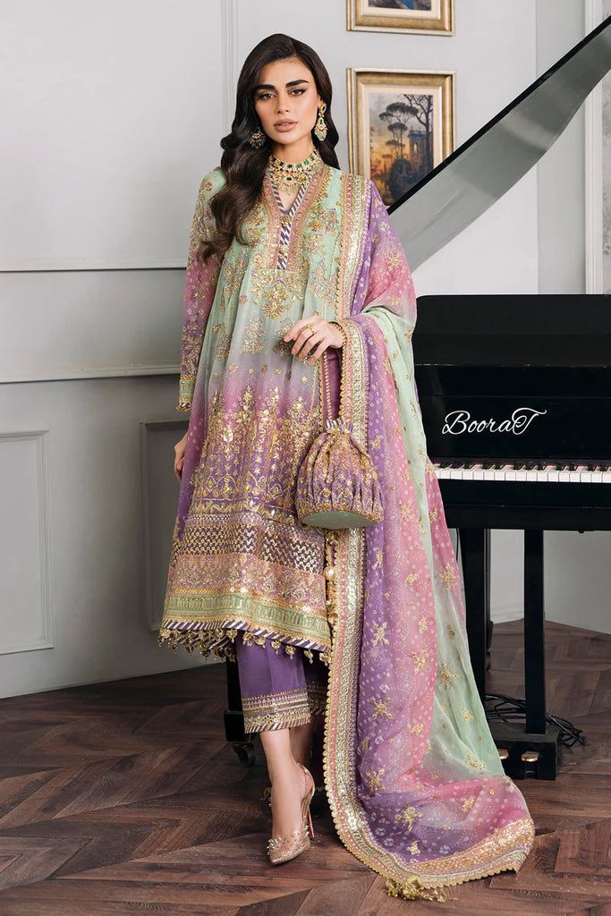 Baroque SHF1554 multicolour chiffon formal style front view