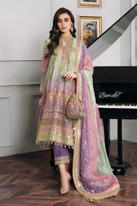 Baroque SHF1554 multicolour chiffon formal style front view
