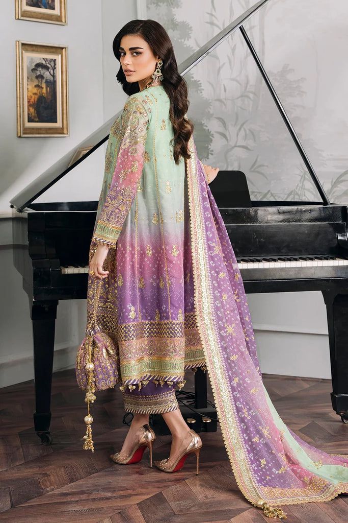Baroque SHF1554 multicolour chiffon formal style back view