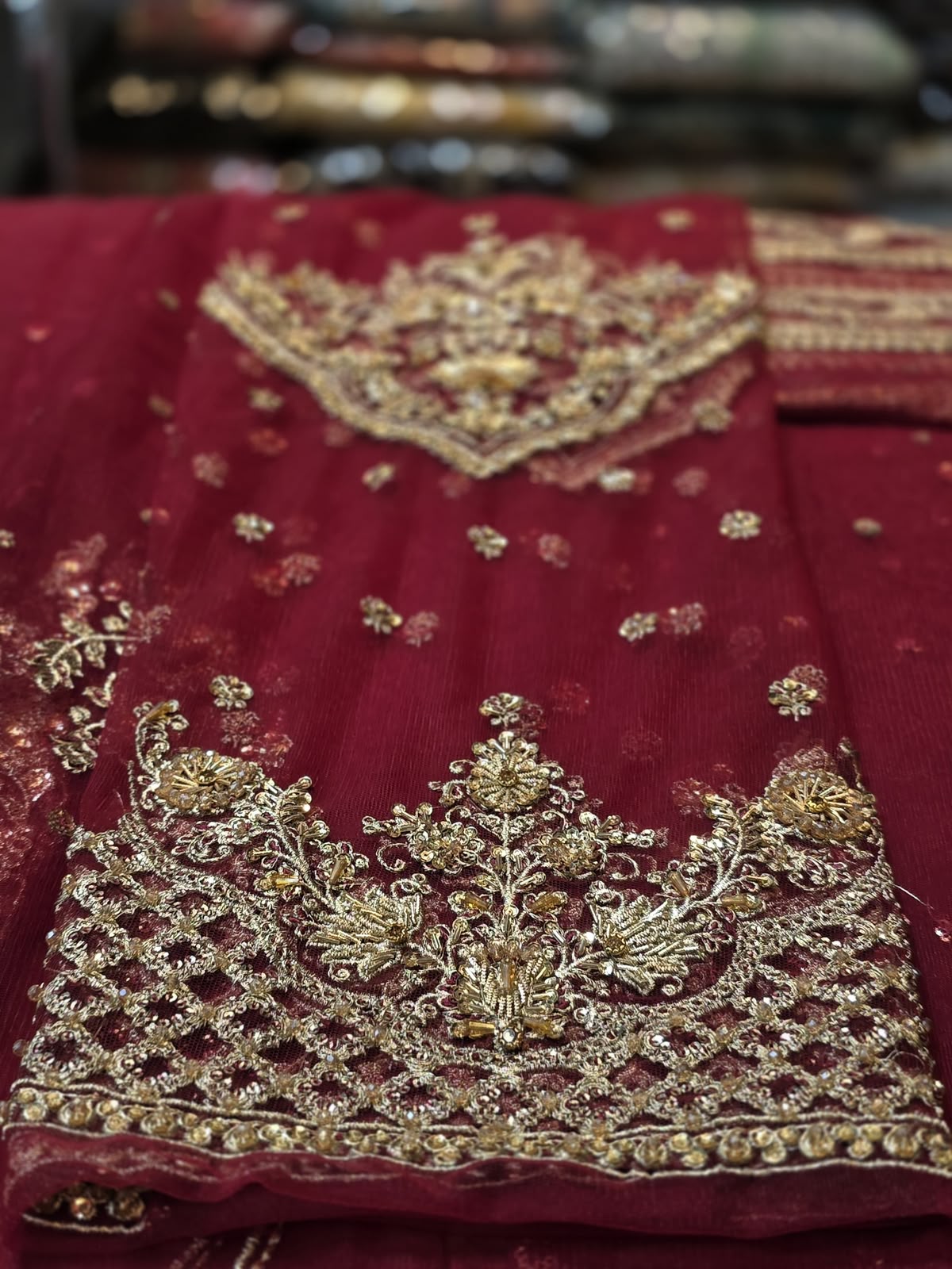 Bazif style real garment embroidered border detail