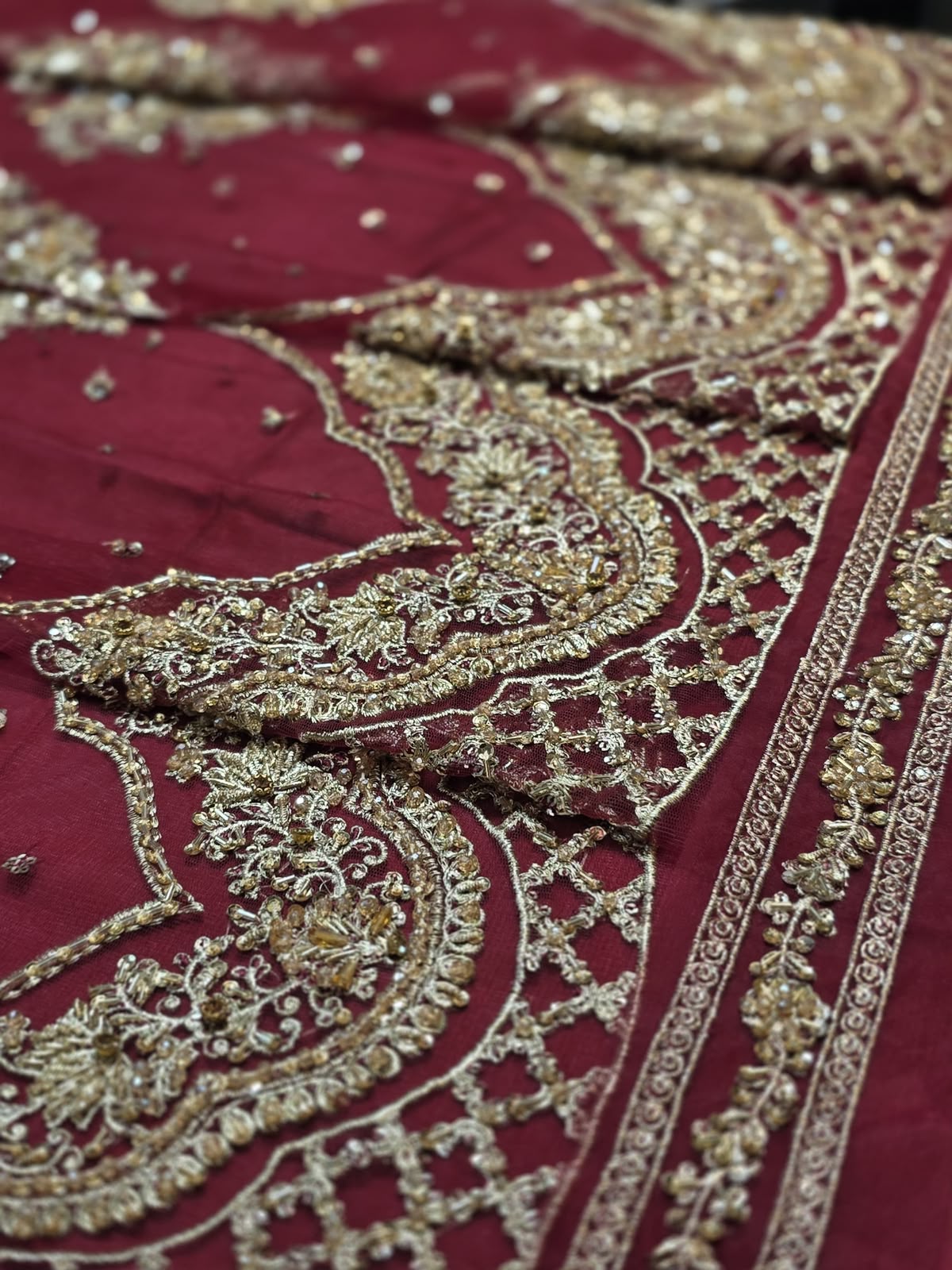 Bazif style real garment embroidered panel detail