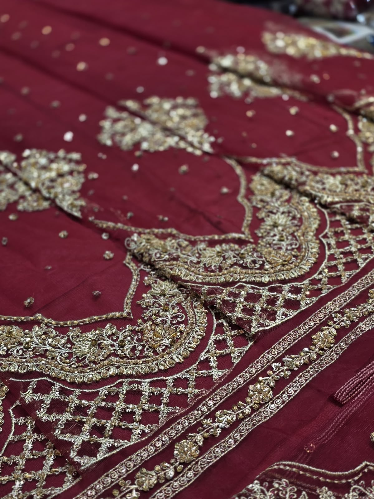 Bazif style real garment neckline lace close-up