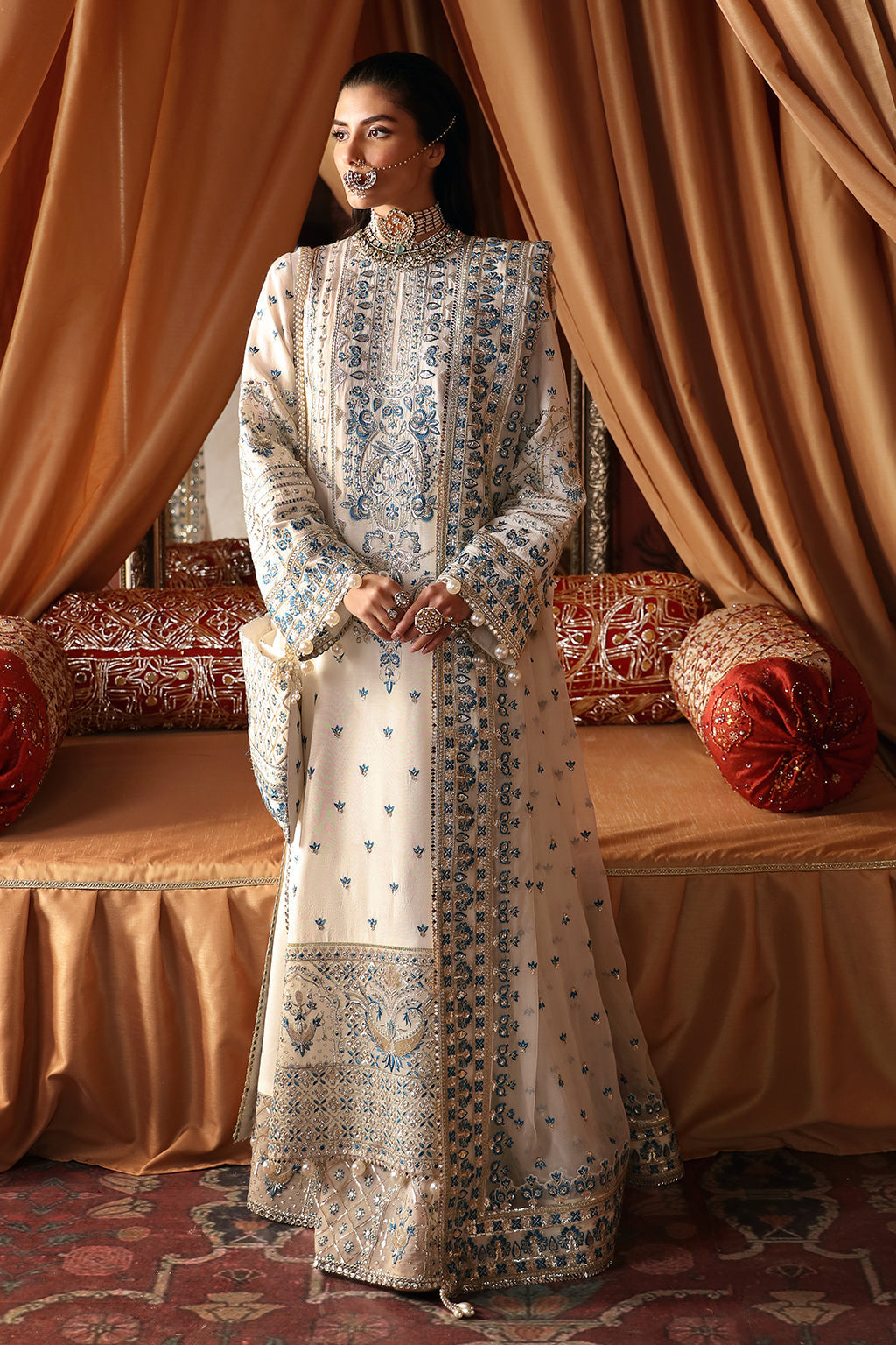 Afrozeh Chandni Style — Mairaz Off White Three-Piece Suit