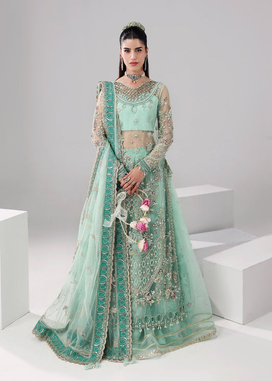 Crystal Bloom Style — Mairaz Aqua Green Three-Piece Suit