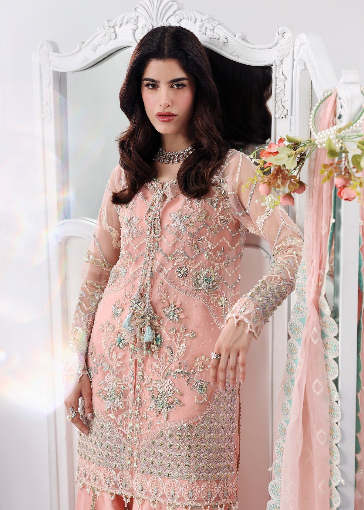 Rose Dust Style — Mairaz Peach Pink Three-Piece Suit