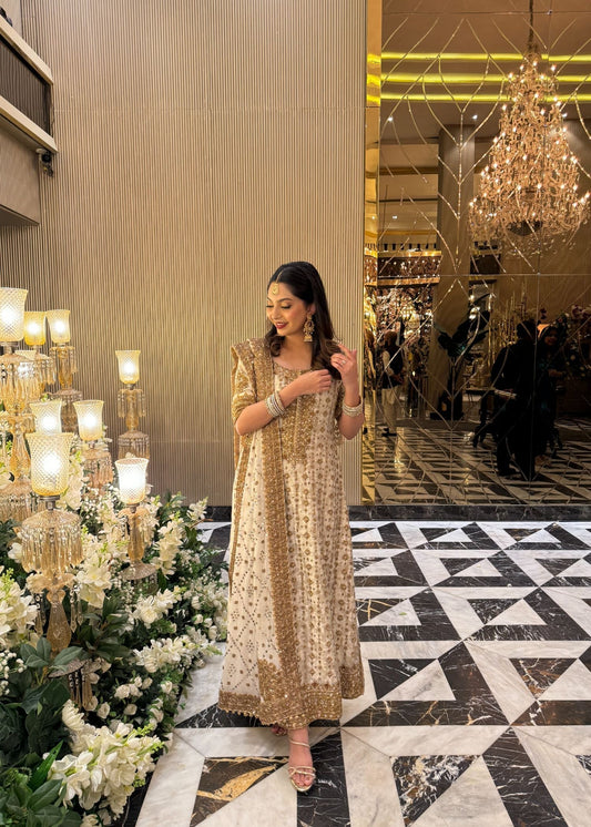 Haris Shakeel Marium style — Mairaz ivory three-piece suit reference, view 1 of 2