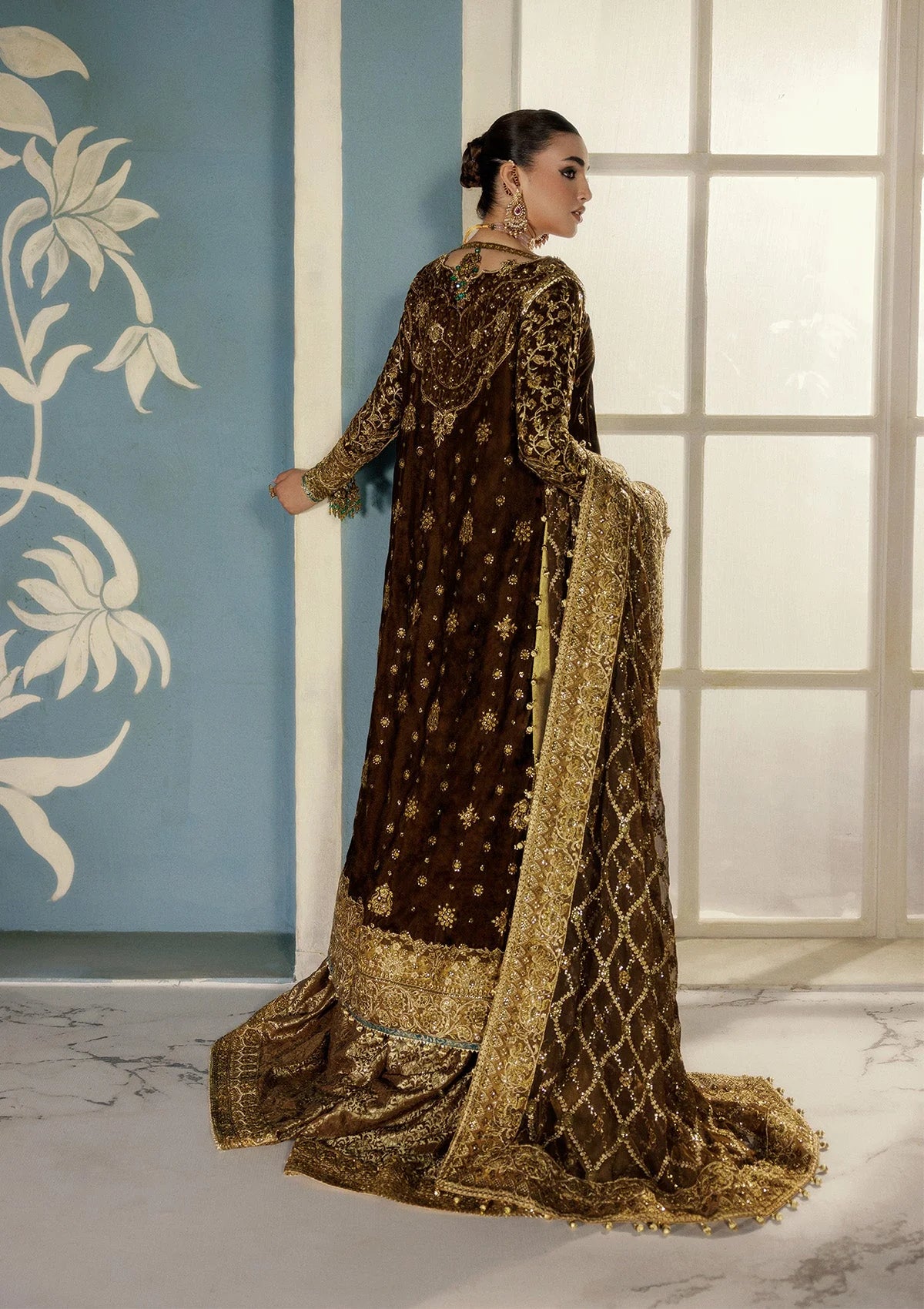 Aik Atelier Udaipur A2501 Style — Mairaz Maroon Velvet Three-Piece Suit