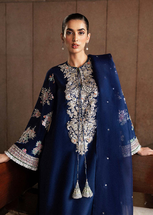 Hussain Rehar Saxe style — Mairaz navy blue kurta set reference, view 2 of 6