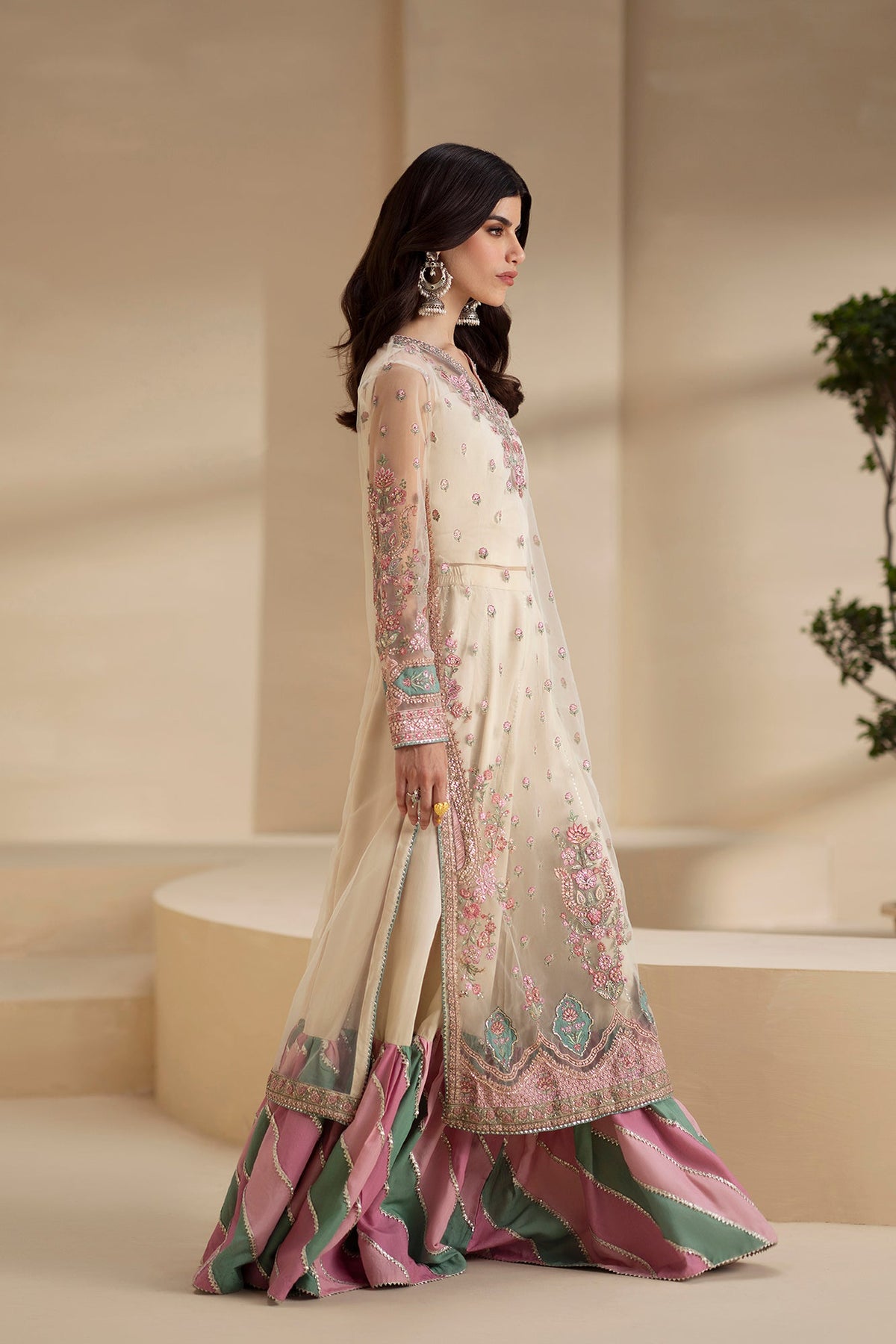 Ethnc Coconut Milk embroidered gharara style alternate view