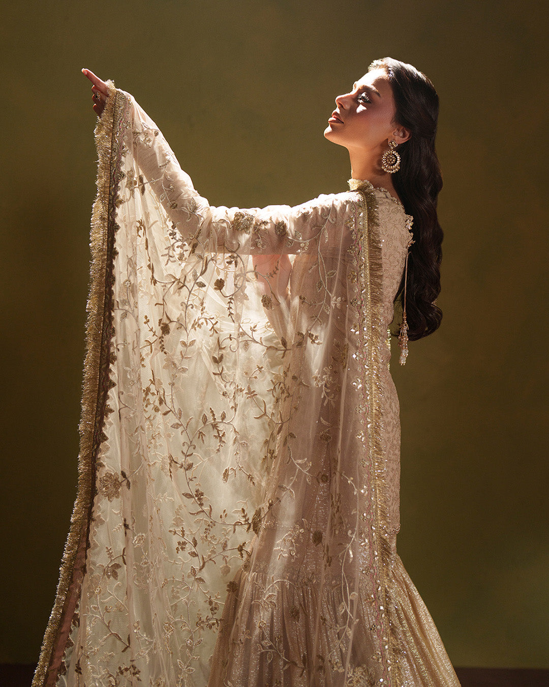 Faiza Saqlain Asfoureh Style by Mairaz, embellished formal detail view 5