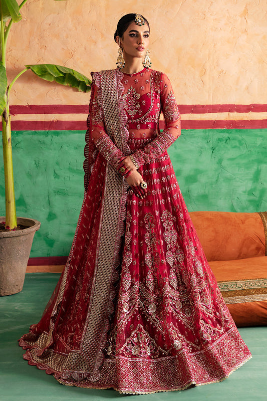 Afrozeh Gulabposh Style — Mairaz Coral Pink Wedding Maxi