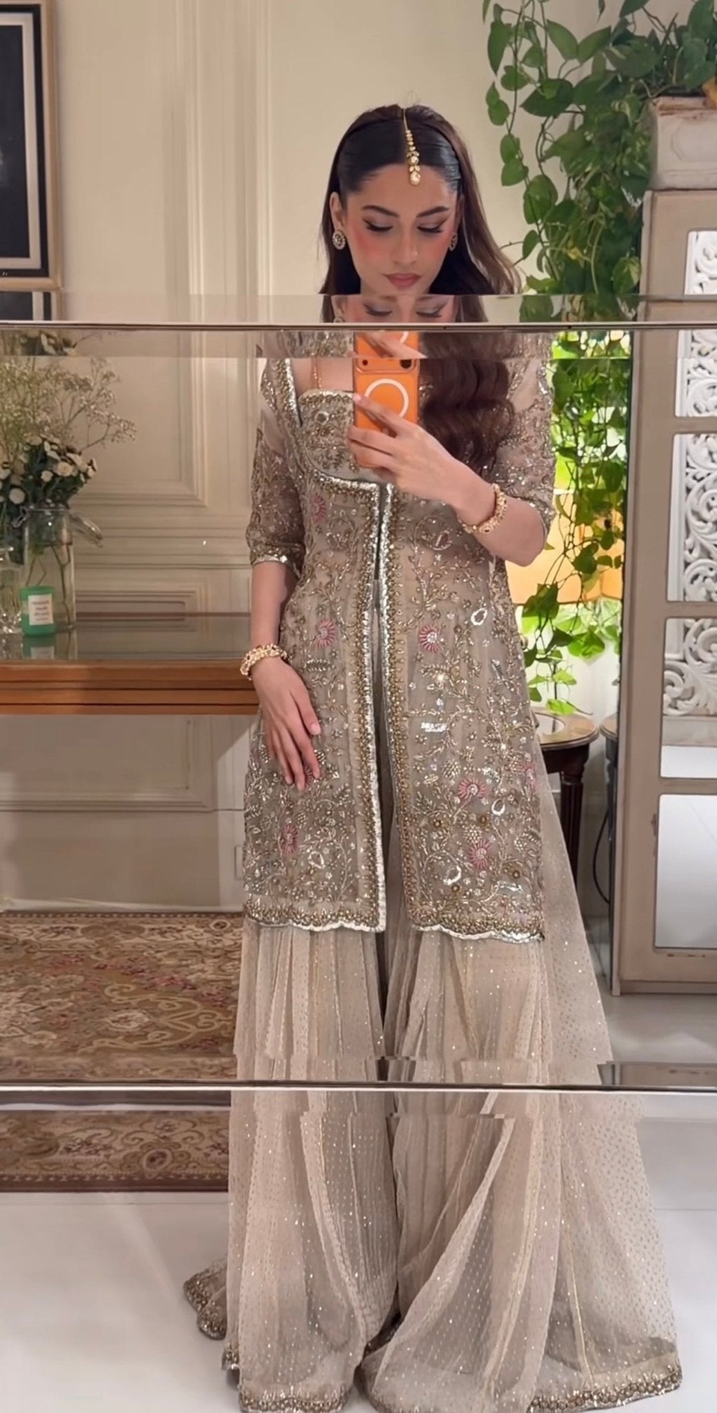 Haris Shakeel Aleena Khan champagne onion pink image 1