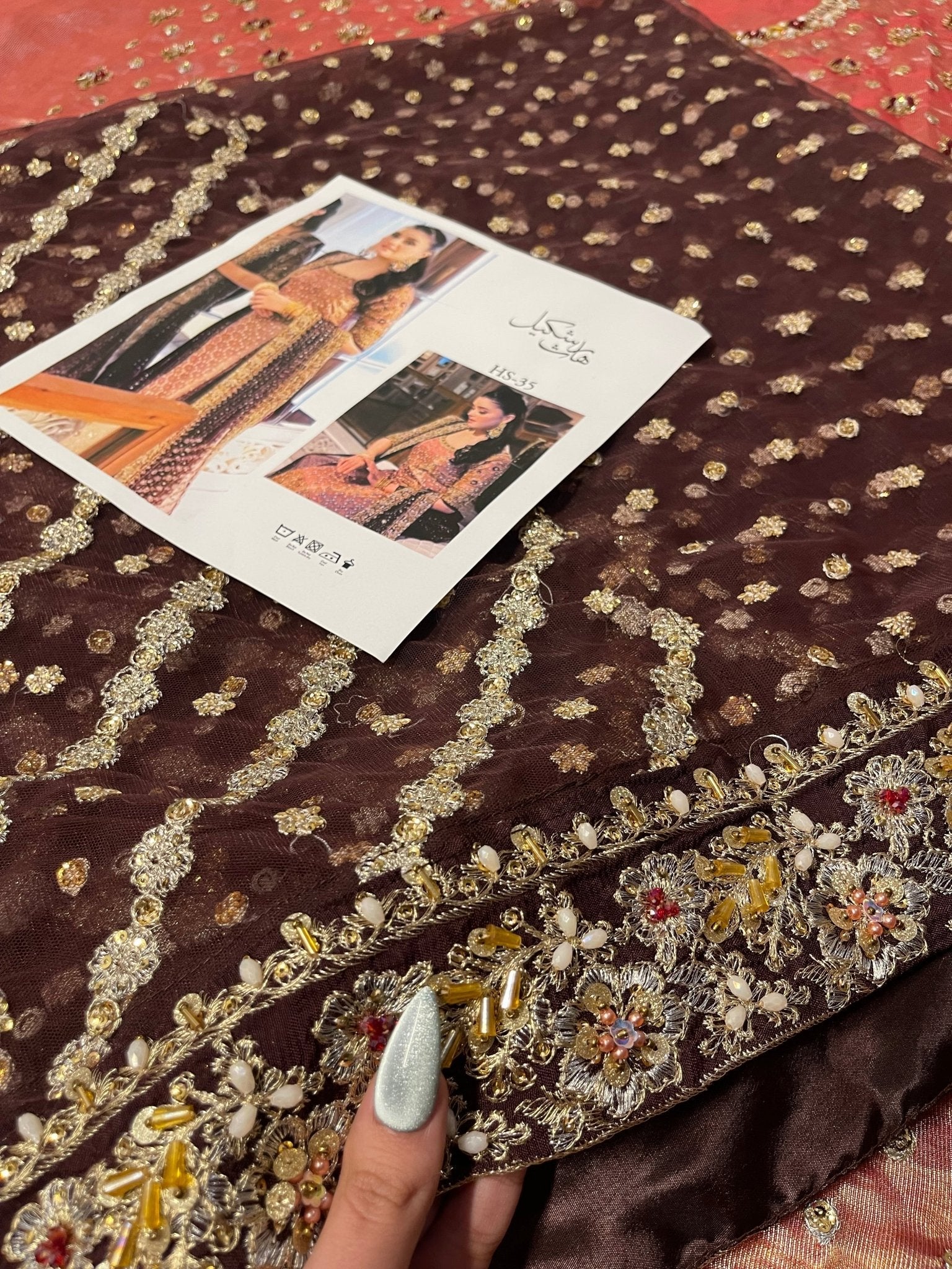 Haris Shakeel – Fareeha Style, embroidery and fabric detail 9