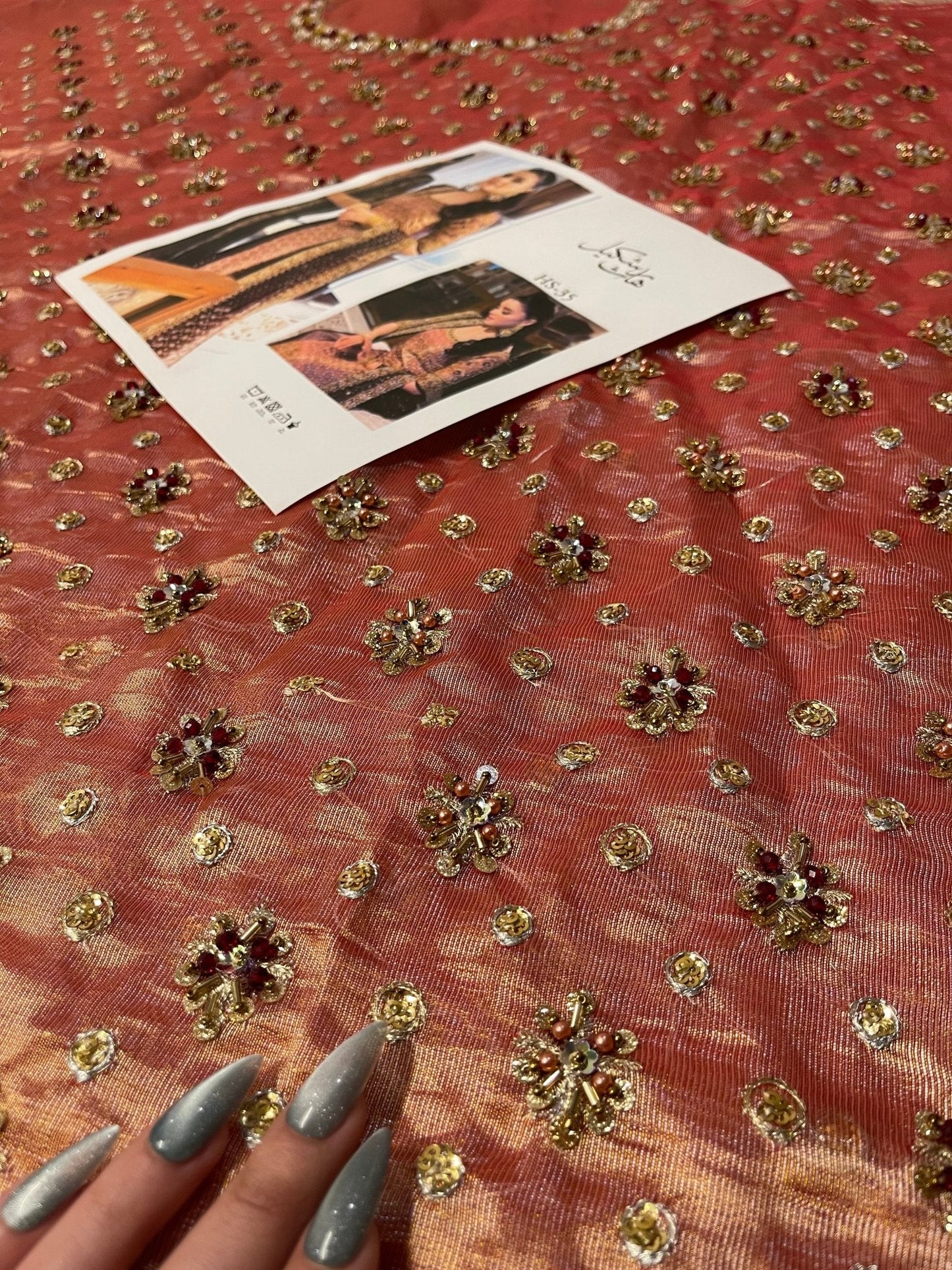 Haris Shakeel – Fareeha Style, embroidery and fabric detail 2