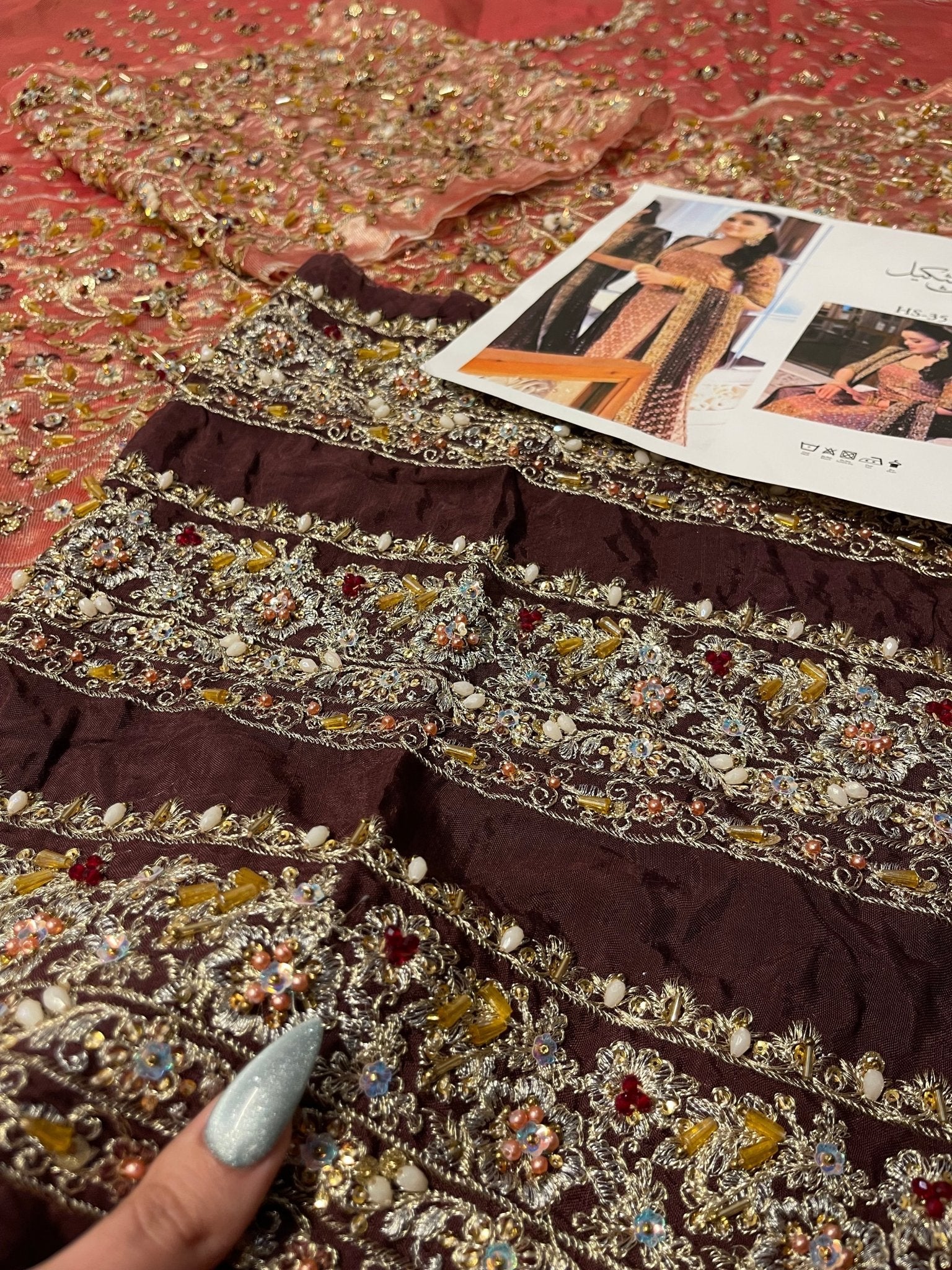 Haris Shakeel – Fareeha Style, embroidery and fabric detail 6
