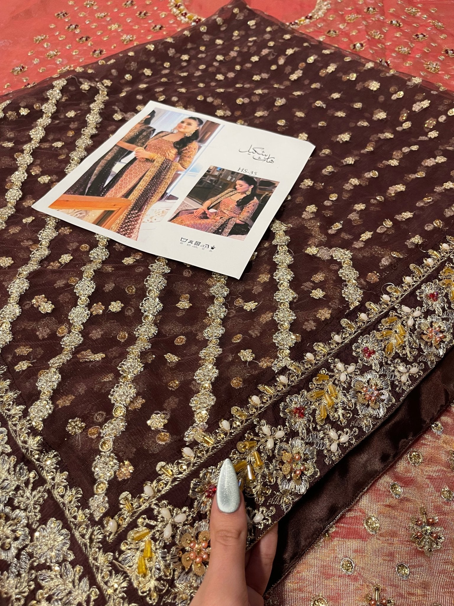 Haris Shakeel – Fareeha Style, embroidery and fabric detail 8