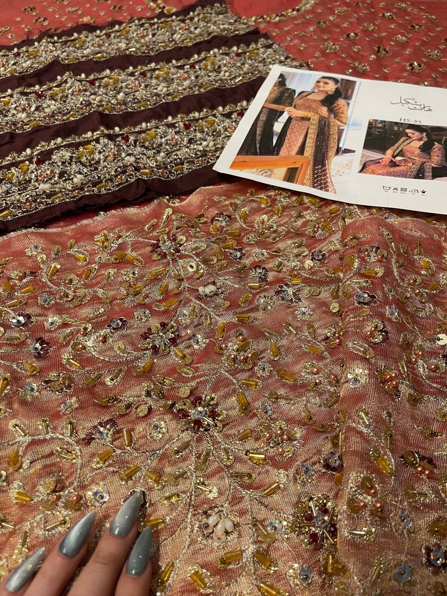 Haris Shakeel – Fareeha Style, embroidery and fabric detail 5