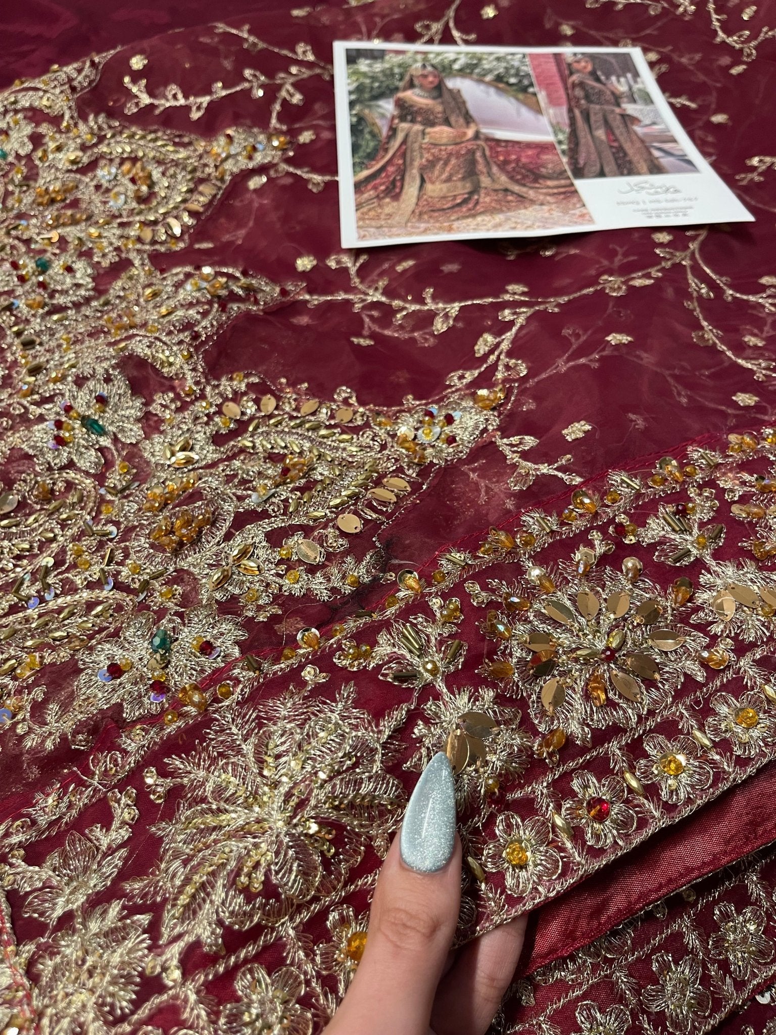 Haris Shakeel – Ishq Series Bridal Ensemble Style, embroidery and fabric detail 14