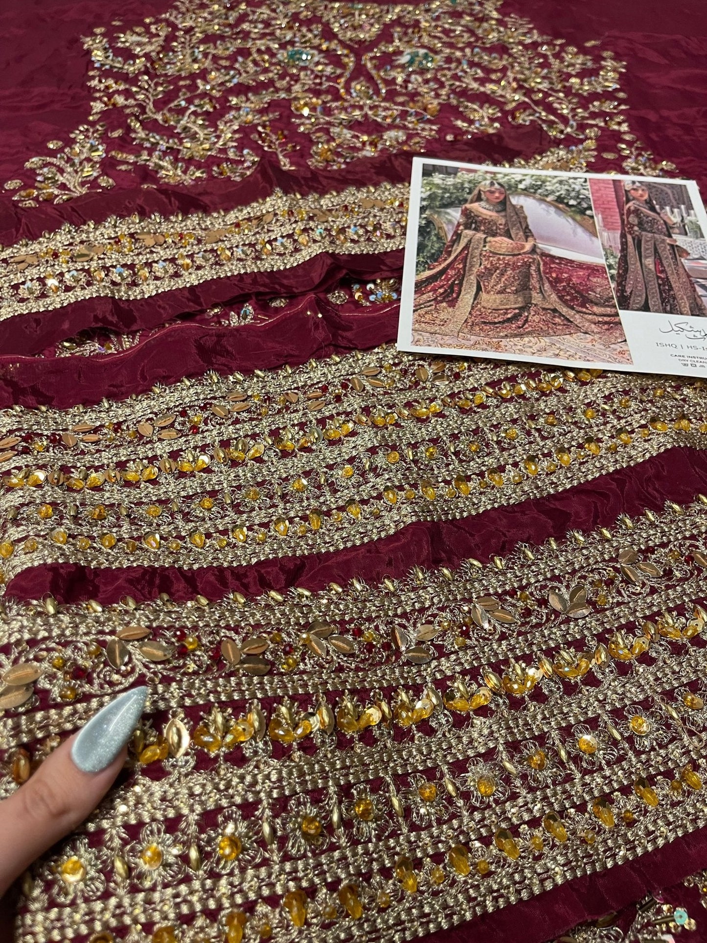 Haris Shakeel – Ishq Series Bridal Ensemble Style, embroidery and fabric detail 9