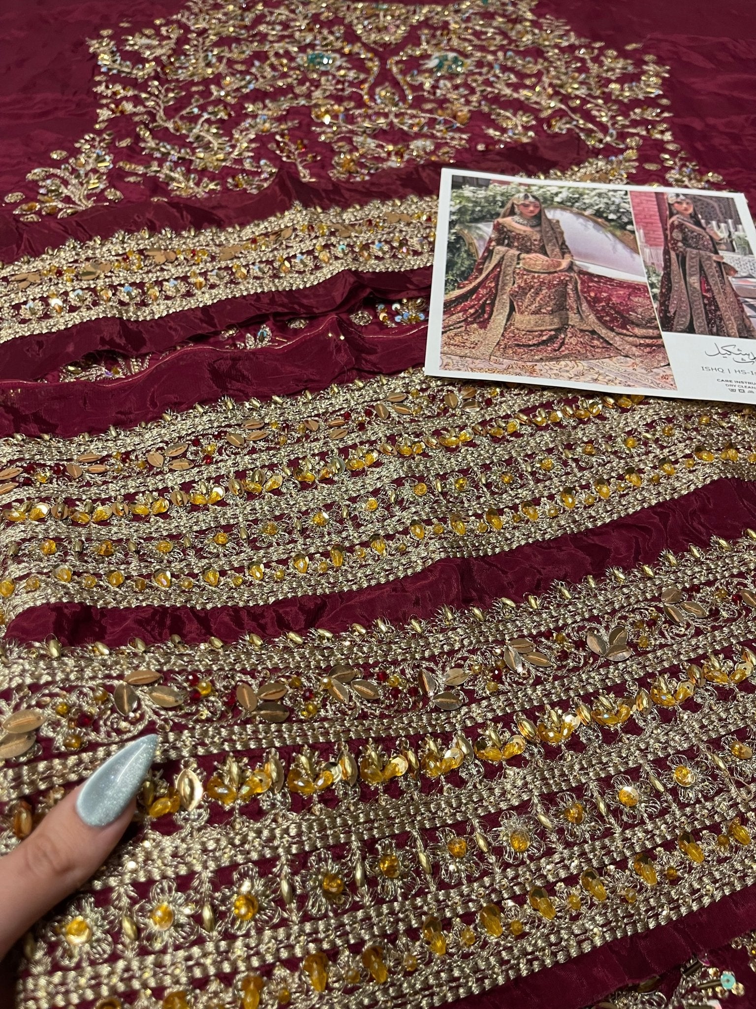 Haris Shakeel – Ishq Series Bridal Ensemble Style, embroidery and fabric detail 9