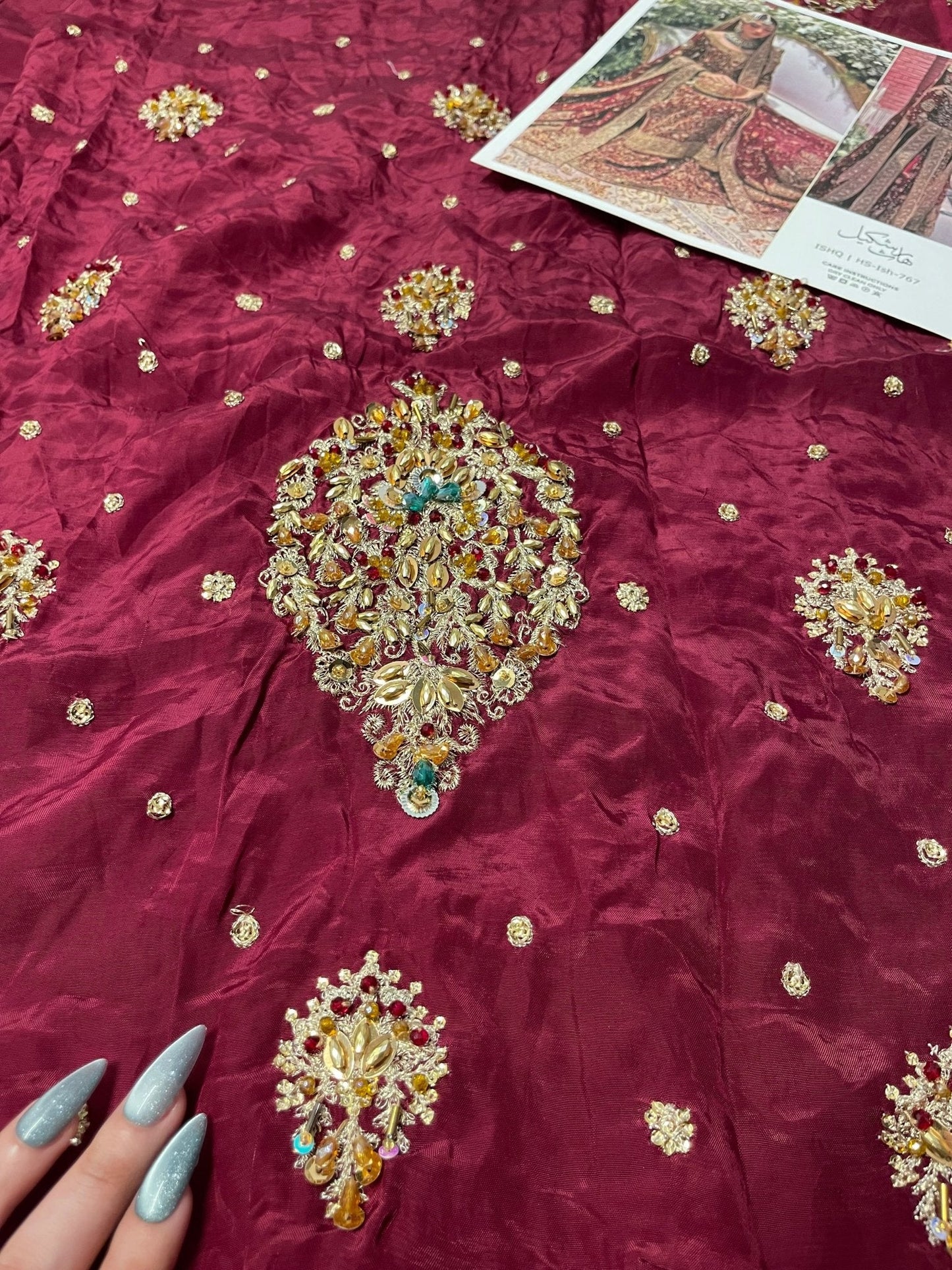 Haris Shakeel – Ishq Series Bridal Ensemble Style, embroidery and fabric detail 8
