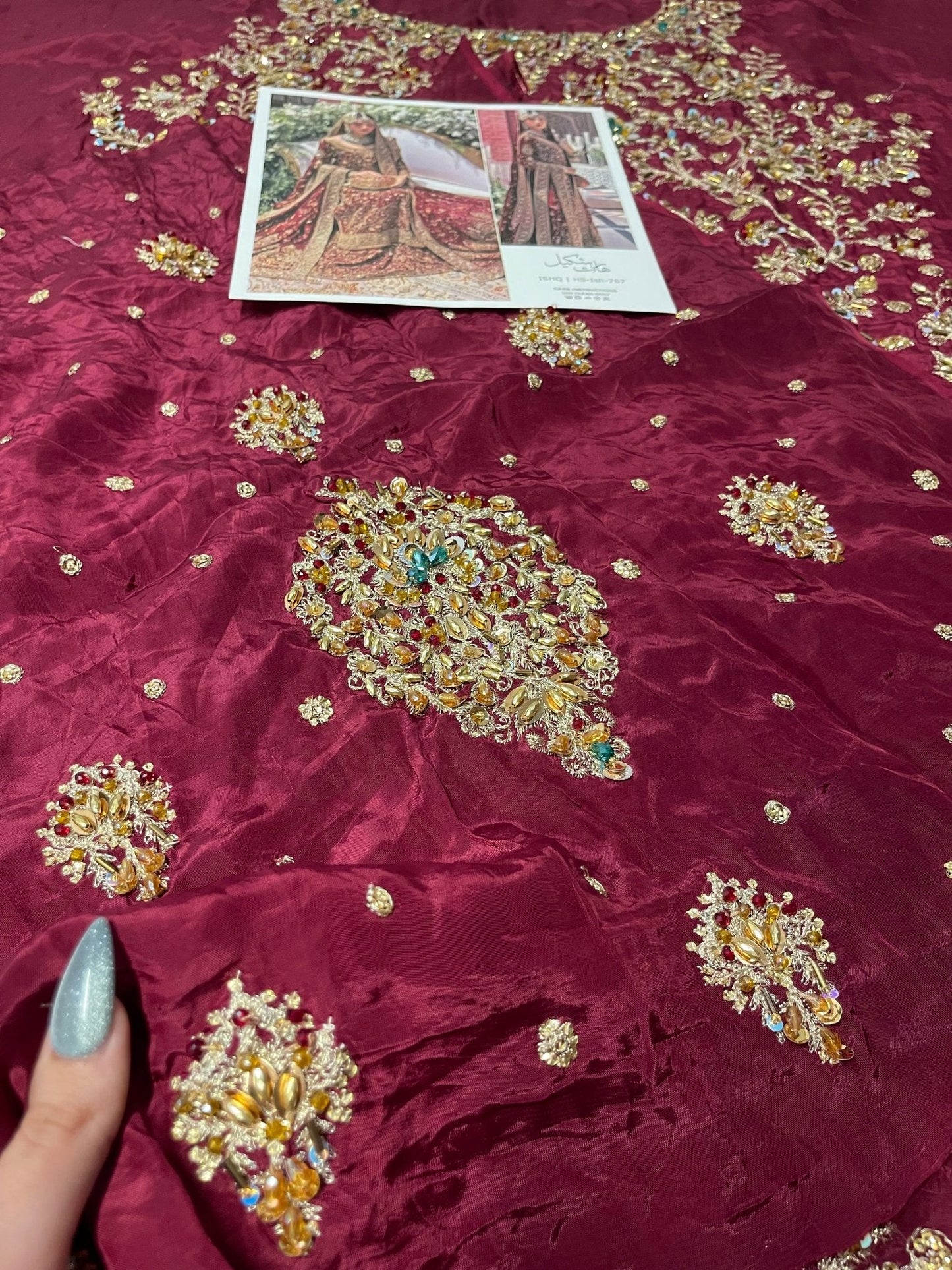 Haris Shakeel – Ishq Series Bridal Ensemble Style, embroidery and fabric detail 7