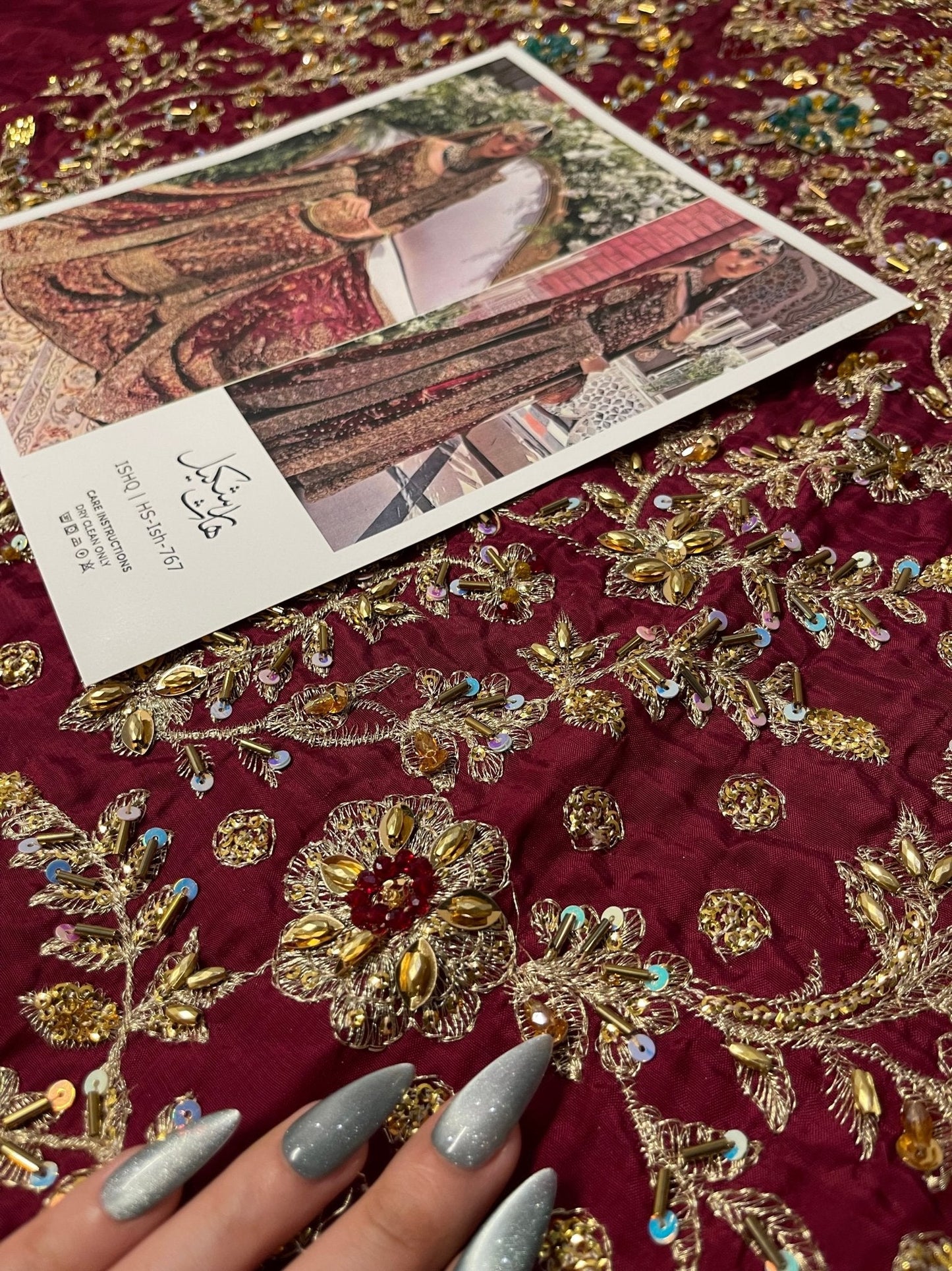 Haris Shakeel – Ishq Series Bridal Ensemble Style, embroidery and fabric detail 5