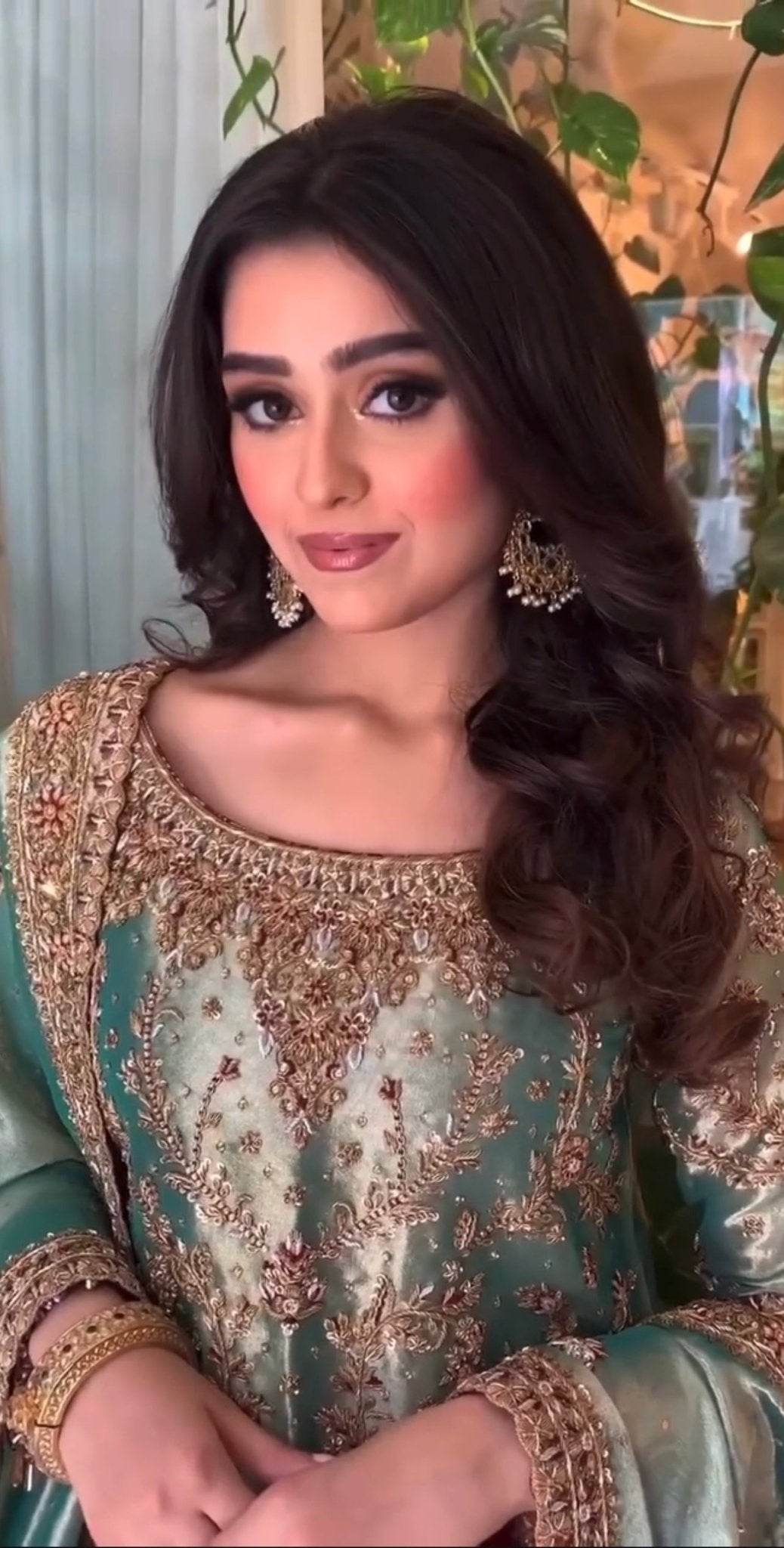 Haris Shakeel – Lama Series Aqua Teal Style, full outfit view 5
