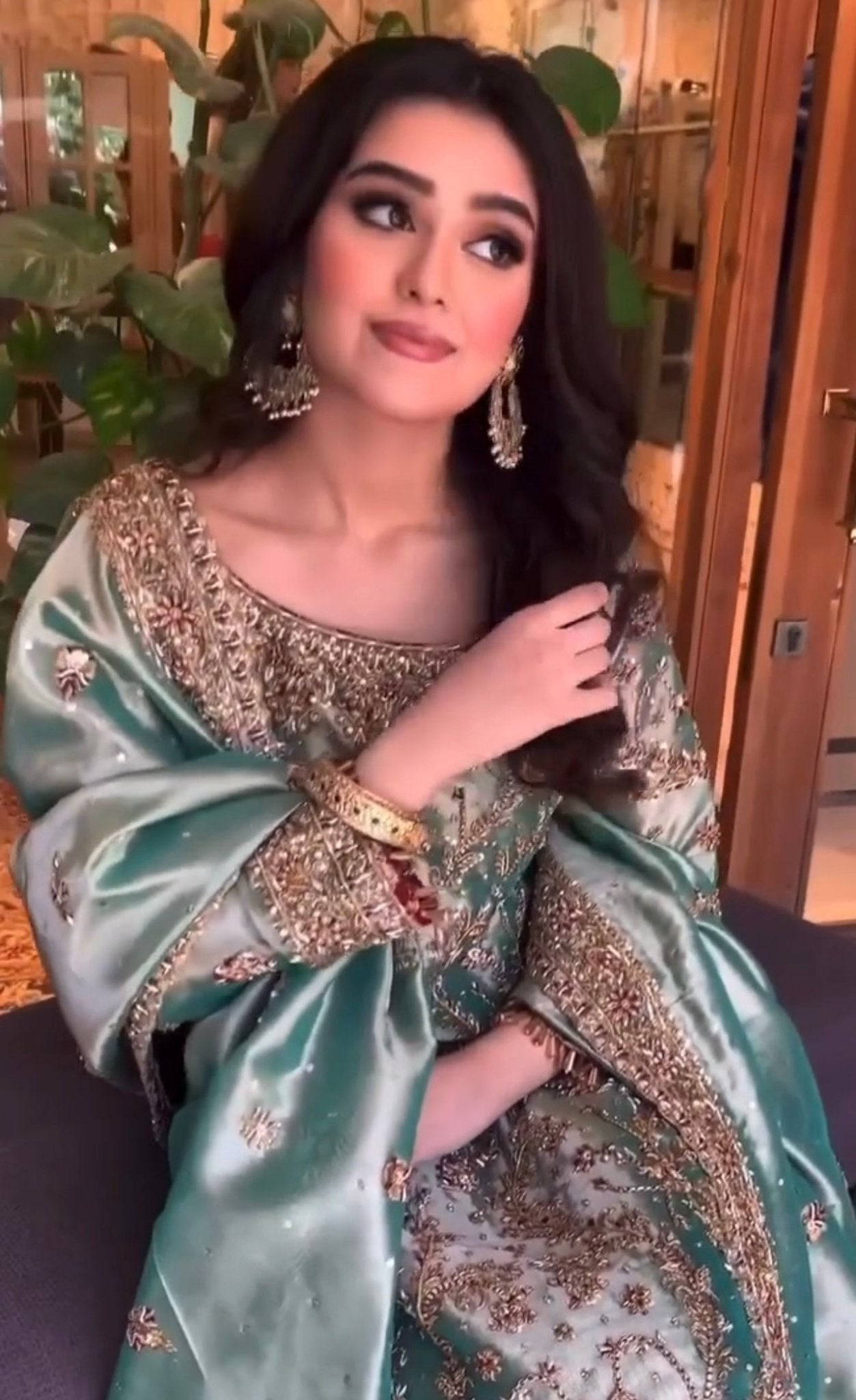 Haris Shakeel – Lama Series Aqua Teal Style, full front view