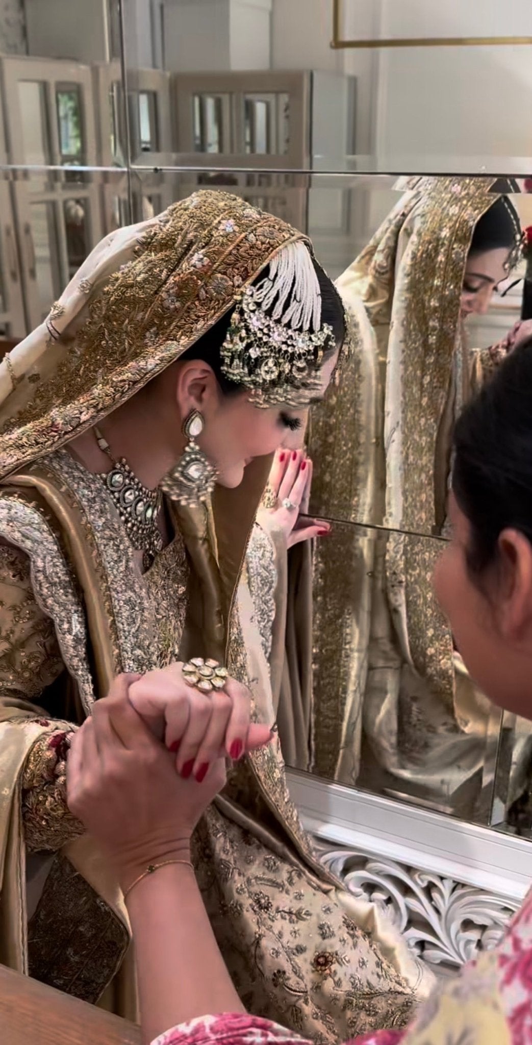 Haris Shakeel – Maharani Ivory Gold Style, full outfit view 6