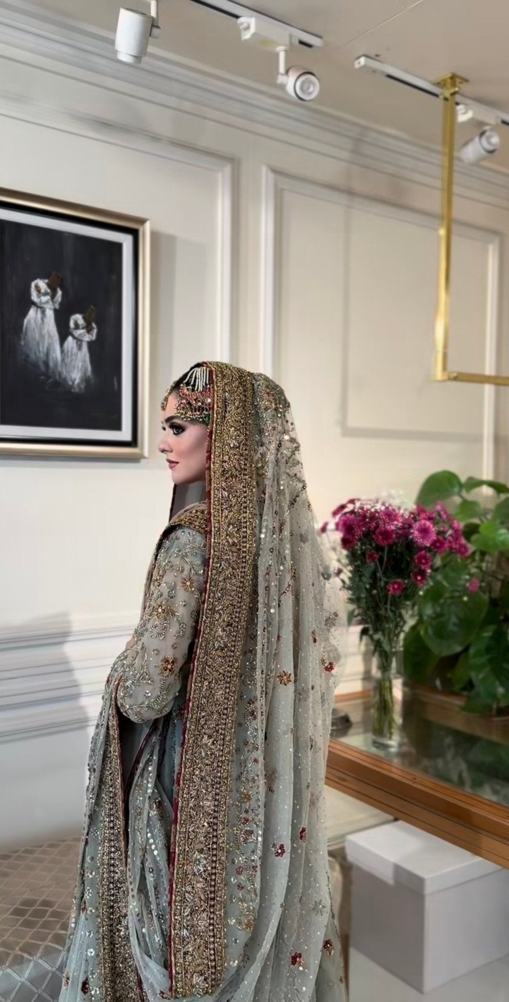 Haris Shakeel – Maharani Light Cinderella Blue Style, full outfit view 5