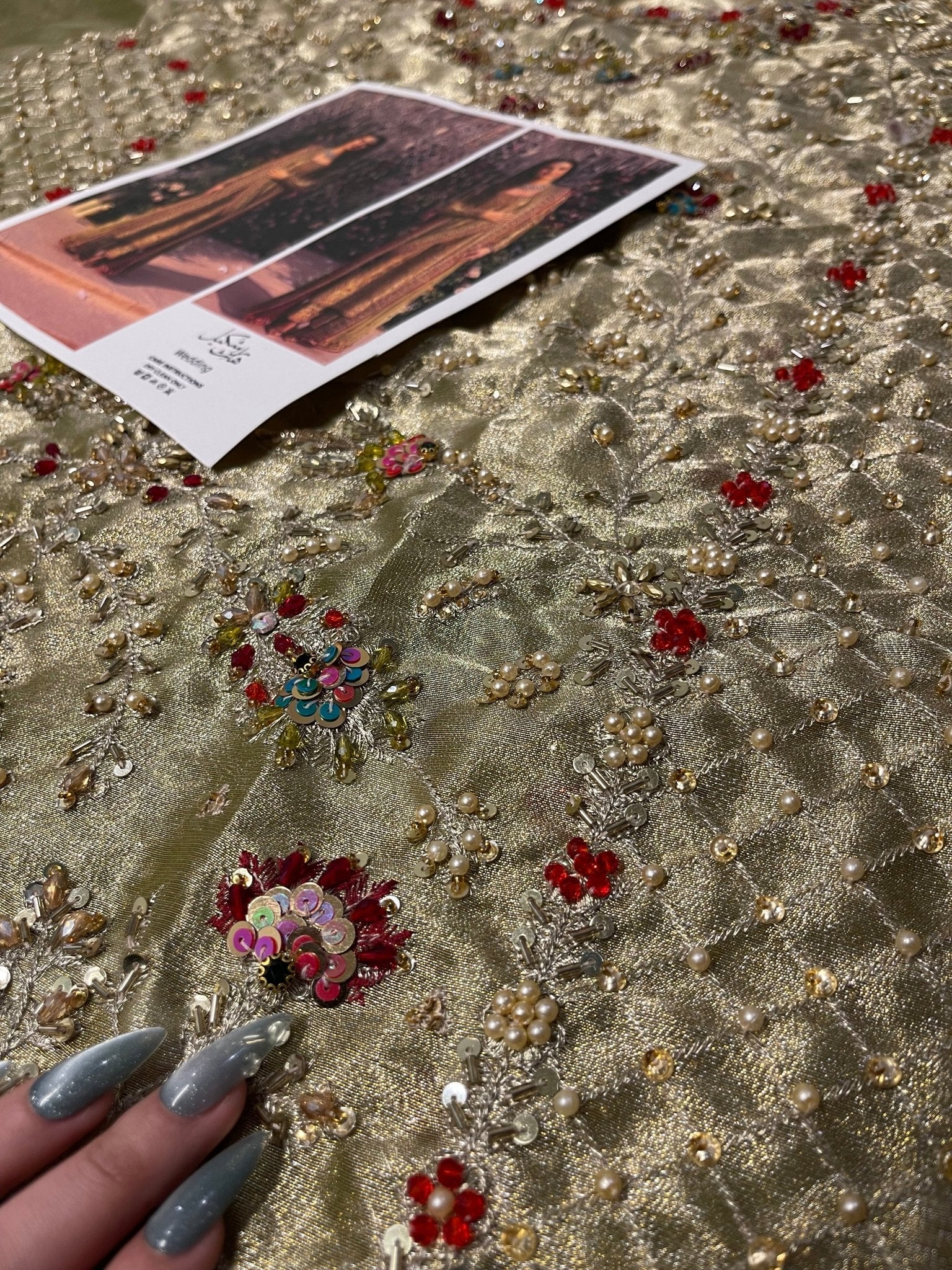 Haris Shakeel – Pistachio Style, embroidery and fabric detail 5