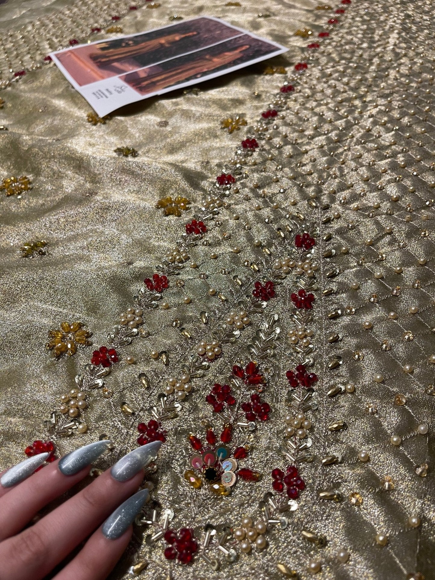 Haris Shakeel – Pistachio Style, embroidery and fabric detail 11