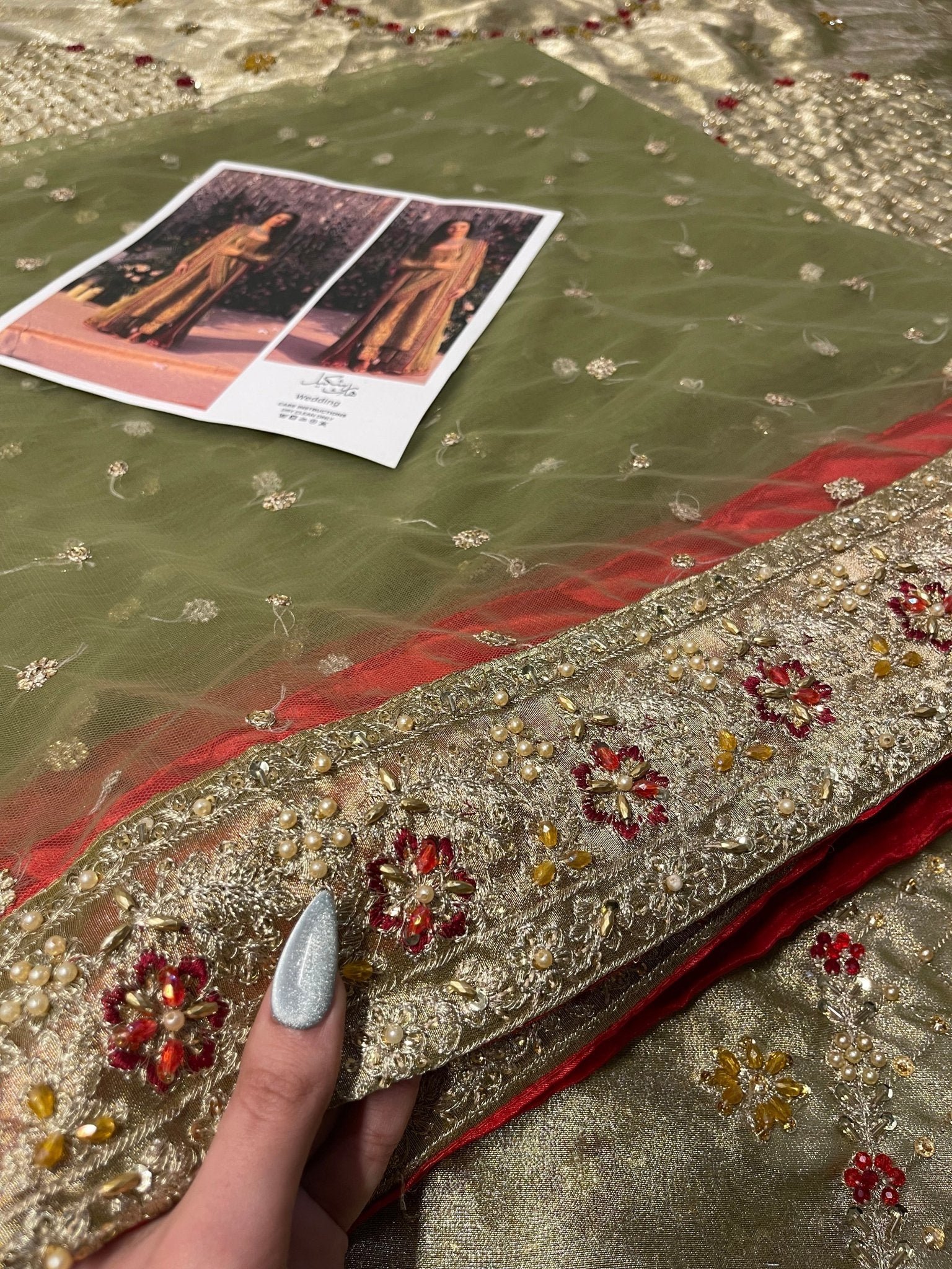 Haris Shakeel – Pistachio Style, embroidery and fabric detail 15